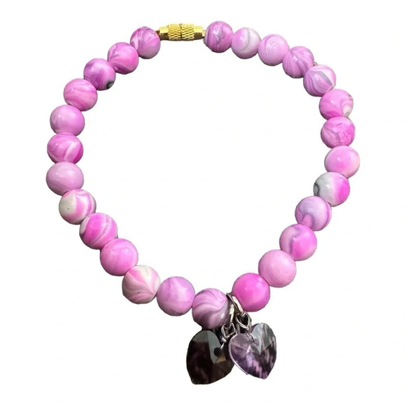 handmade Jewelry - Pink hearts bracelets